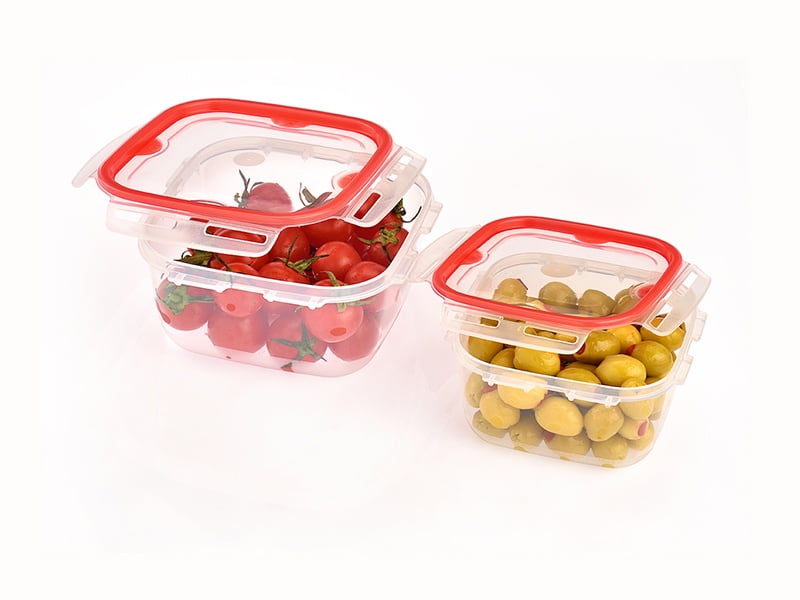 SET OF 2 PCS ( 0,7 L + 1,3 L) LOCK & FIT SQUARE BOX M-1462