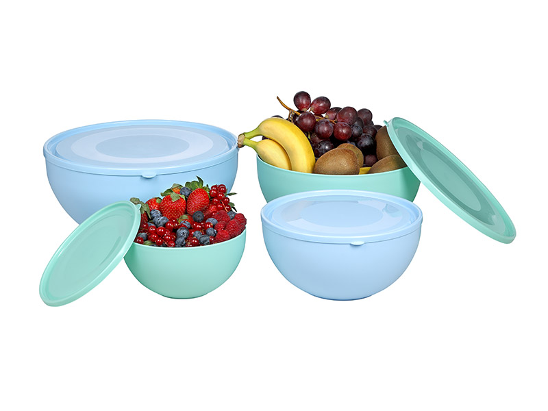 SET OF 4 PCS (1,2 L + 2,5 L + 4 L + 6 L) ROUND BOWL WITH LID M-739