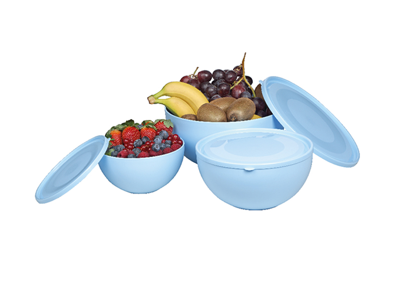 SET OF 3 PCS (1,2 L + 2,5 L + 4 L ) ROUND BOWL WITH LID M-738